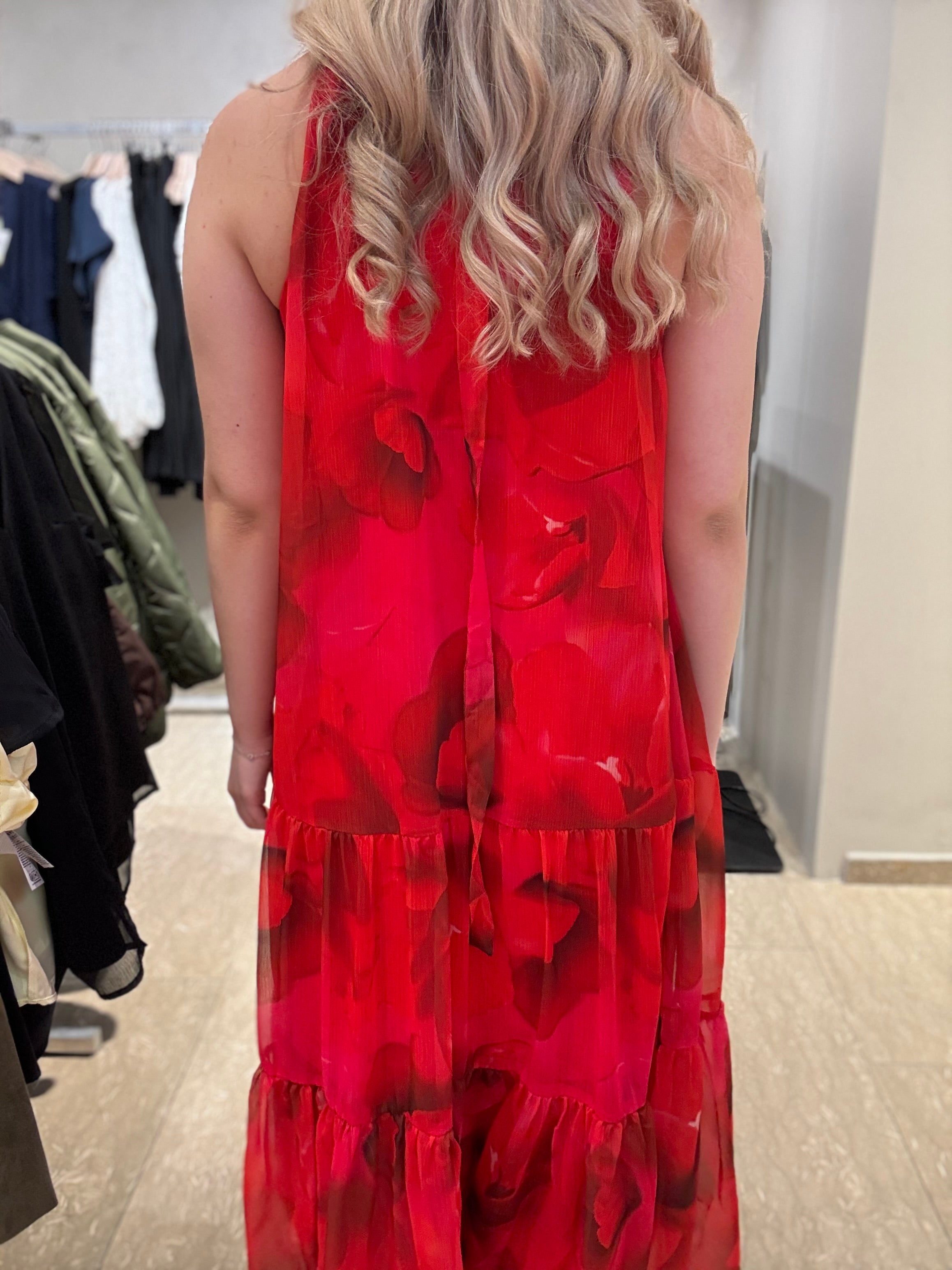 VICHIFINA Long Dress - Hibiscus